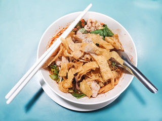 Tom yum seafood noodles