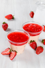 Strawberry dessert in a glass