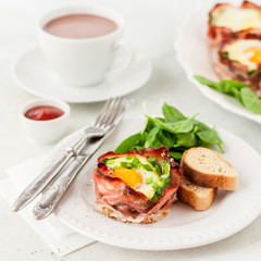 Bacon and Egg Cups with Spinach