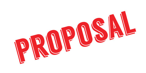 Proposal rubber stamp. Grunge design with dust scratches. Effects can be easily removed for a clean, crisp look. Color is easily changed.