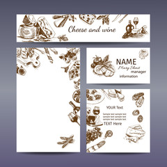 Corporate style - cheese. Vector background sketch - branding