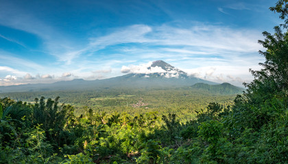 Agung mountain from Lempuyang Temple in Bali Indonesia