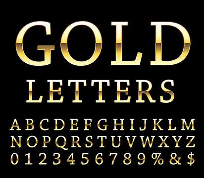 Gold font letters