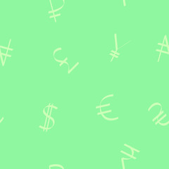 Seamless pattern with world currency symbols for your design