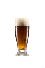 glass of beer with froth