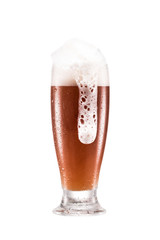 glass of beer with froth