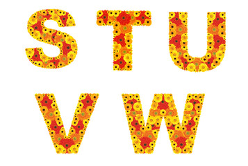 Naklejka premium bright flower alphabet