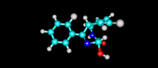 Lorazepam acid molecular structure isolated on black