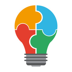 Light bulb, idea symbol. Technology innovation, bussiness concept. Vector illustration.