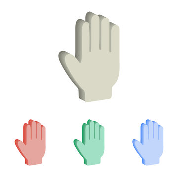 Hand 3d isometric vector icons.