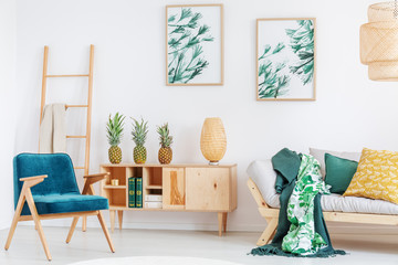 cozy room with pineapples