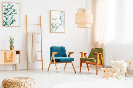 bright room with vintage chairs