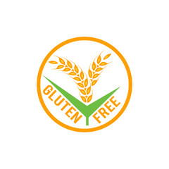 Gluten free vector label sign