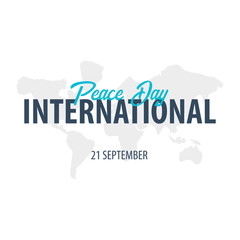 International Peace Day logo or emblem. 21 September. Vector illustration.