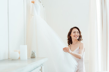 asian woman with wedding dress