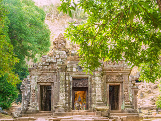 Naklejka premium Vat Phou, a ruined Khmer Hindu temple complex in southern Laos