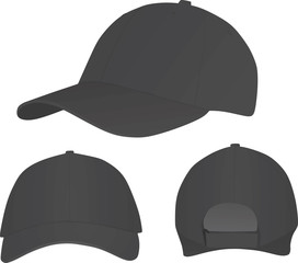 Dark grey baseball cap. vector illustration