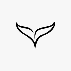 Obraz premium Vector whale silhouette logo. Blue whale logotype