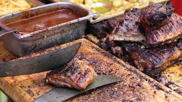 Roasted Roast Beef Cut into Slices