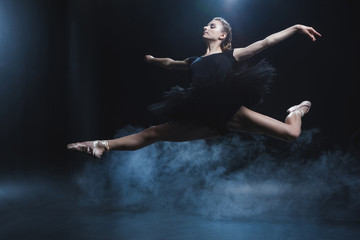 ballerina dancing in black tutu