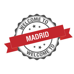 Welcome to Madrid stamp Illustration