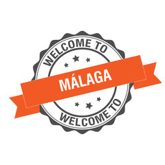 Obraz premium Welcome to Malaga stamp Illustration