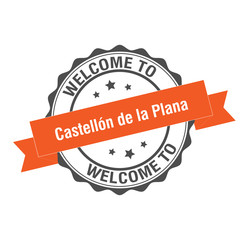 Welcome to Castellón de la Plana stamp illustration