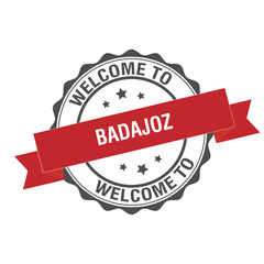 Obraz premium Welcome to Badajoz stamp illustration
