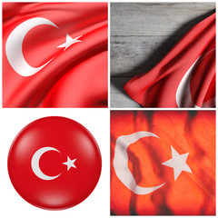 Obraz premium Turkey flag waving