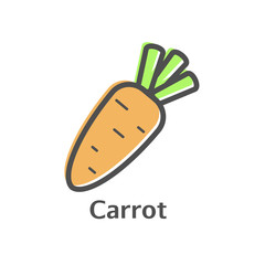 Carrot thin line vector icon. Isolated vegetables linear style for menu, label, logo. Simple vegetarian food sign.