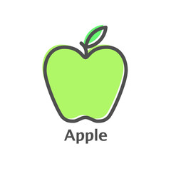 Apple color thin line vector icon. Isolated wheat fruit linear style for menu, label, logo. Simple vegetarian food sign.