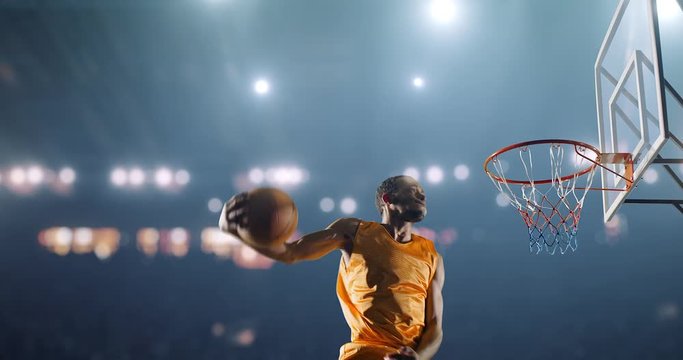 Basketball player scores a goal