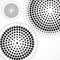 Abstract background with dotted circles. Dots in circular form. Vector design backdrop