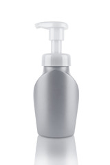 cosmetic bottle dispenser pump with tube container with clipping path