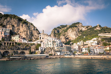 Amalfi coast view from water