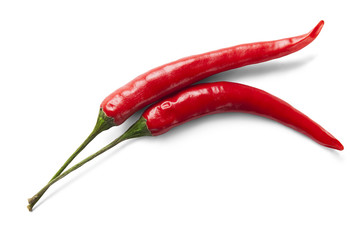 chili pepper on a white background with shadow