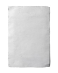 Old paper on white background with clipping path