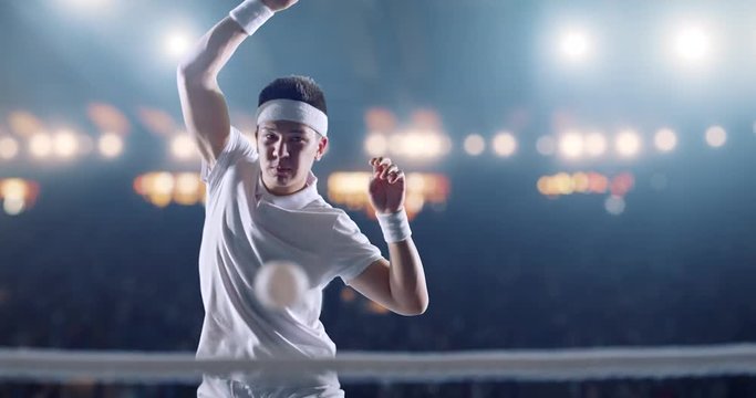 Table tennis professional player in action