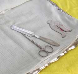 Jewish tradition. instruments for circumcision of babies