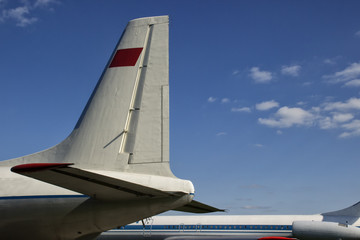 Tail of an airplane, airport