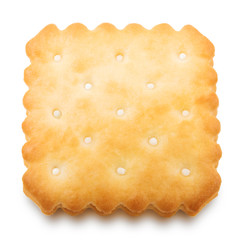 Dry crackers and cream cheese isolate on white with shadow with clipping path