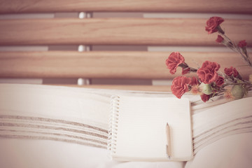 Flower decoration in modern bathroom interior