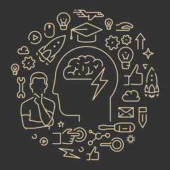 Gold line web concept for brainstorm