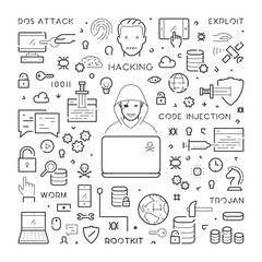 Vector line hacker concept for web