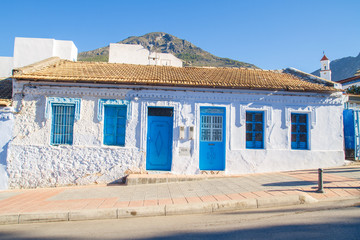 Africa, Morocco, chefchaouen, Hills and house. 2013