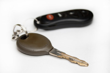 car key on a white background