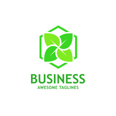 hexagon leaf ecology nature element vector, abstract organic leaf with hexagon background logo, Leaf logo ecology graphic creative template, Environment decoration modern leaf emblem