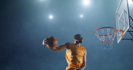Basketball players scores a goal - Powered by Adobe