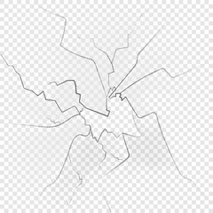 Broken glas isolated on transparent background. Vector illustration.