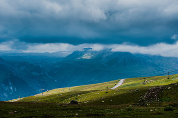 View on ski resort Gudauri in summer. The Republic Of Georgia.